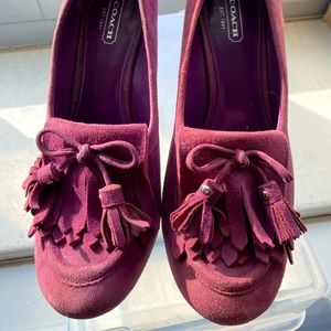 Womens Coach Suede Wedge Shoes